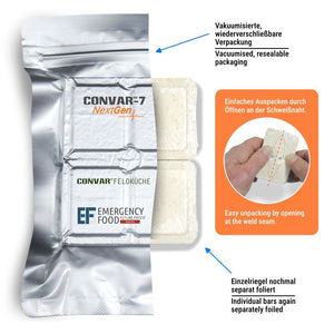 CONVAR-7 Riegel, Solid Meals und Feldküche: Notnahrung für Outdoor, Einsatz und Zuhause