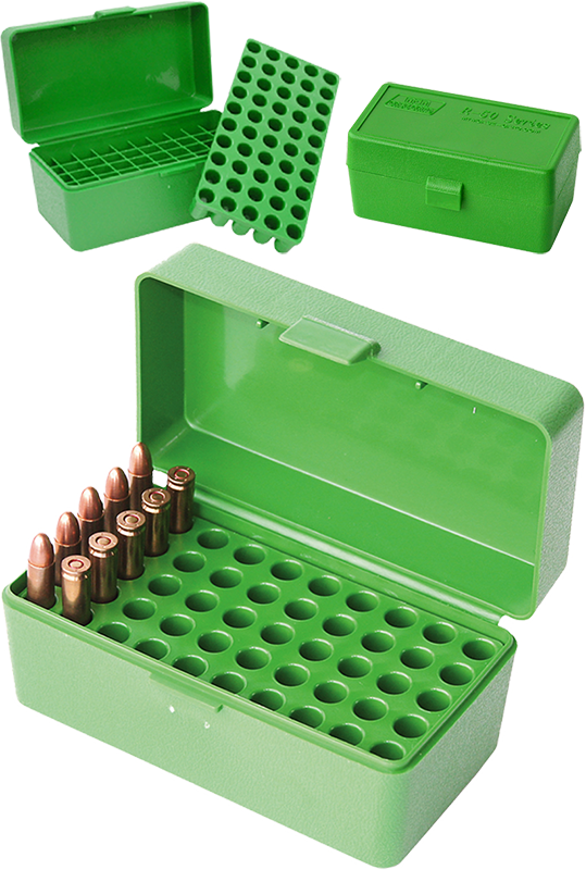 MTM CASE-GARD 22-HORN-10 Patronenbox 50 Schuss .22 Hornet, grün