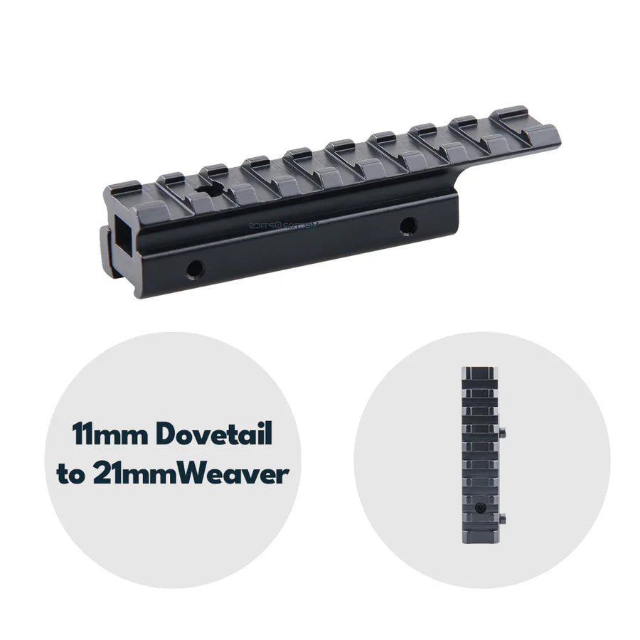 VectorOpticsVector Optics SCRA - 31 - Dovetail to Weaver Rail Extended Riser Mount - Black Raptor