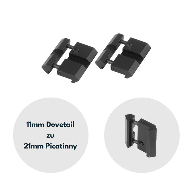 VectorOpticsVector Optics SCRA - 06B Adapter von 11mm Dovetail zu 21mm Weaver, l=38mm (2Stk) - Black Raptor