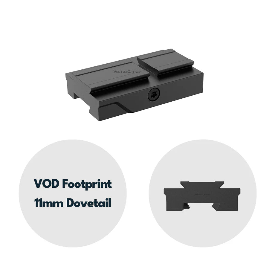 VectorOpticsVector Optics SCFRM - 17 Montage mit VOD (Aimpoint) Footprint für 11mm Dovetail, h=6mm - Black Raptor