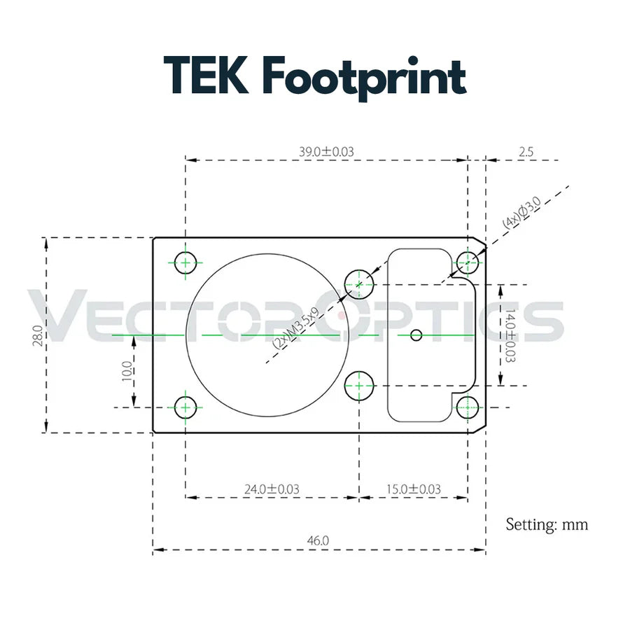 VectorOpticsVector Optics SCRA - 67 Montage mit TEK (Docter Sight) Footprint, 21mm Picatinny, h=28mm - Black Raptor