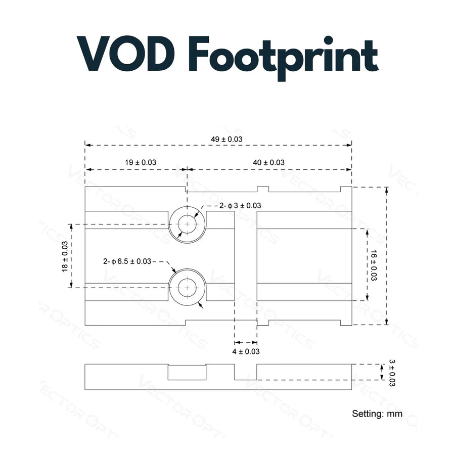 VectorOpticsVector Optics SCFRM - 12 Glock MOS Adapter für VOD (Aimpoint) Footprint - Black Raptor