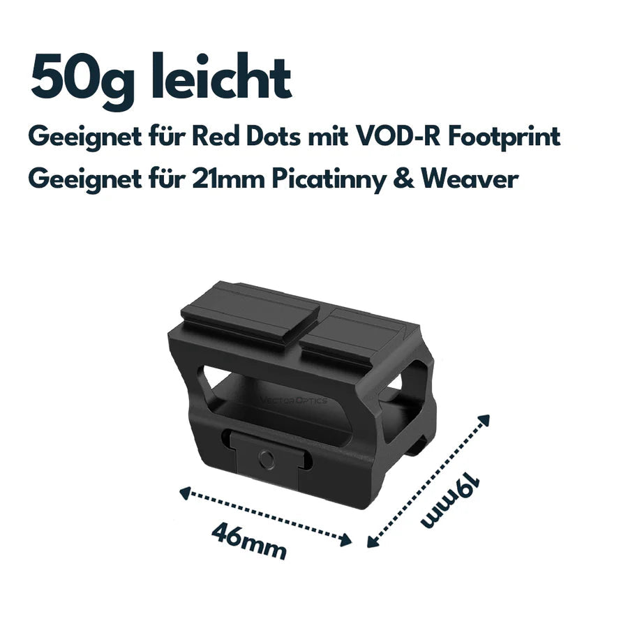 VectorOpticsVector Optics SCFRM - 15 Riser - Montage mit Aimpoint Footprint für 21mm h=19mm - Black Raptor