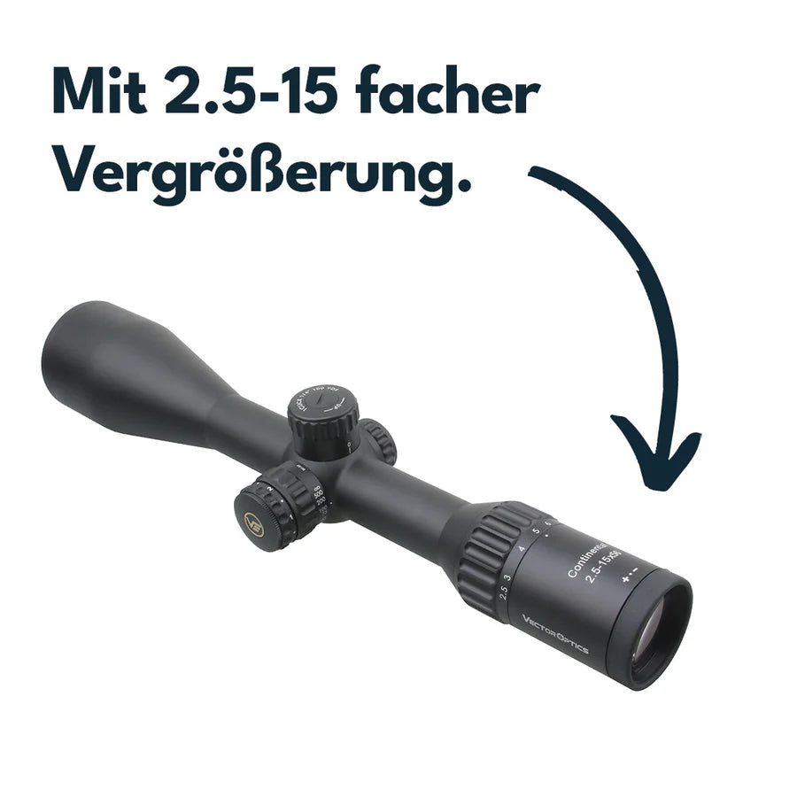 VectorOpticsVector Optics SCOM - 38 Continental 2.5 - 15x56 Hunting G4 - Black Raptor