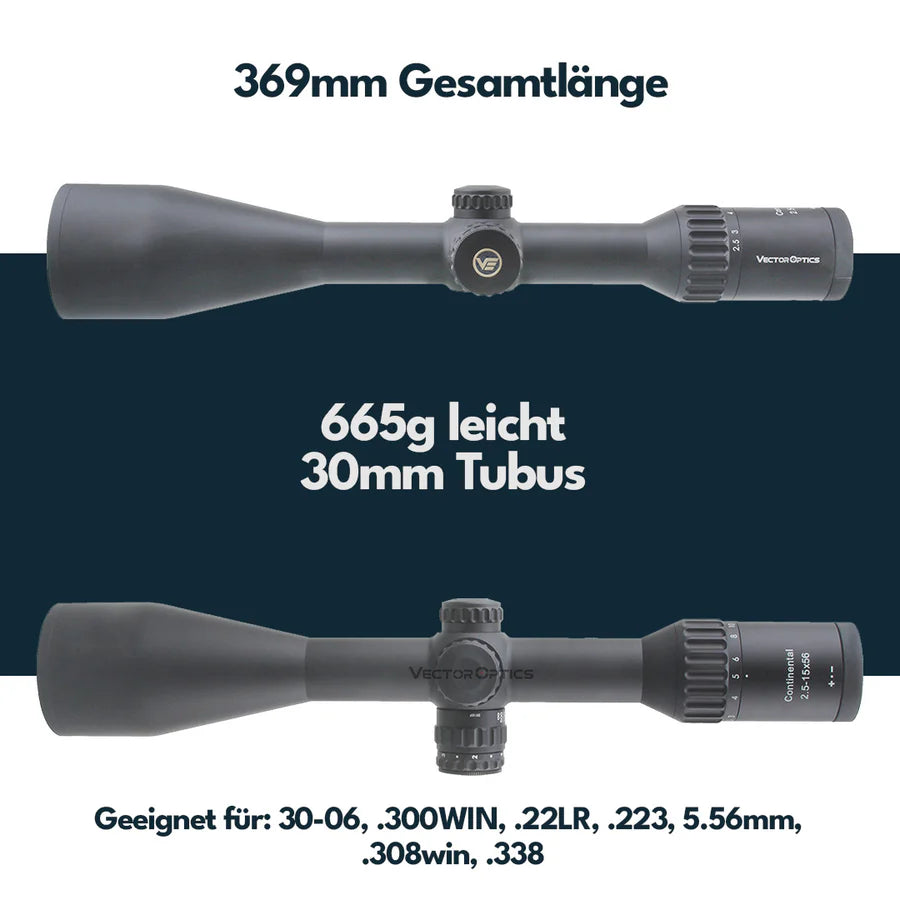 VectorOpticsVector Optics SCOM - 38 Continental 2.5 - 15x56 Hunting G4 - Black Raptor