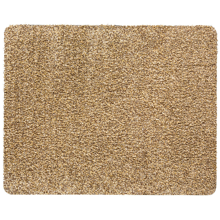Beige Aquastop-Fußmatte mit strukturierter Oberfläche, rechteckig mit abgerundeten Ecken