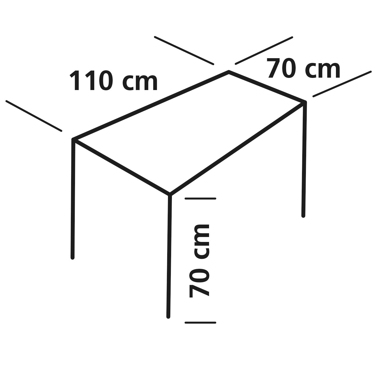 Bambus Rolltisch Chambery, 80 cm