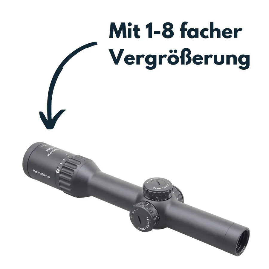 VectorOpticsVector Optics SCOC - T37 Continental x8 1 - 8x24 ED Tactical - Black Raptor