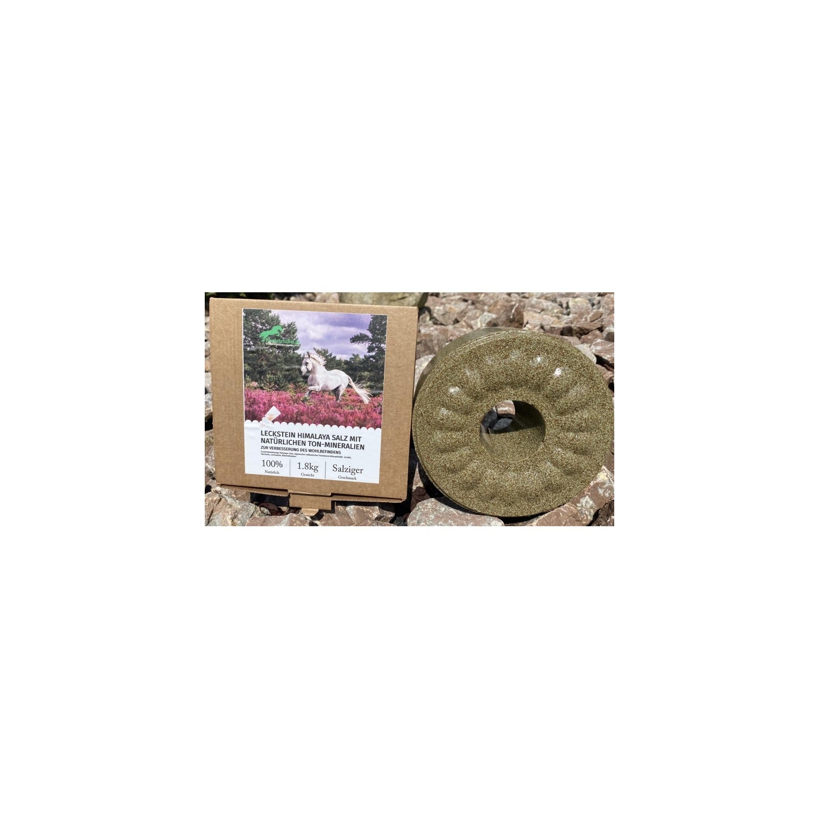 Wildlutscher Leckstein für Pferde und Ponys Himalaya Salz mit Ton Mineralien 1,8 kg