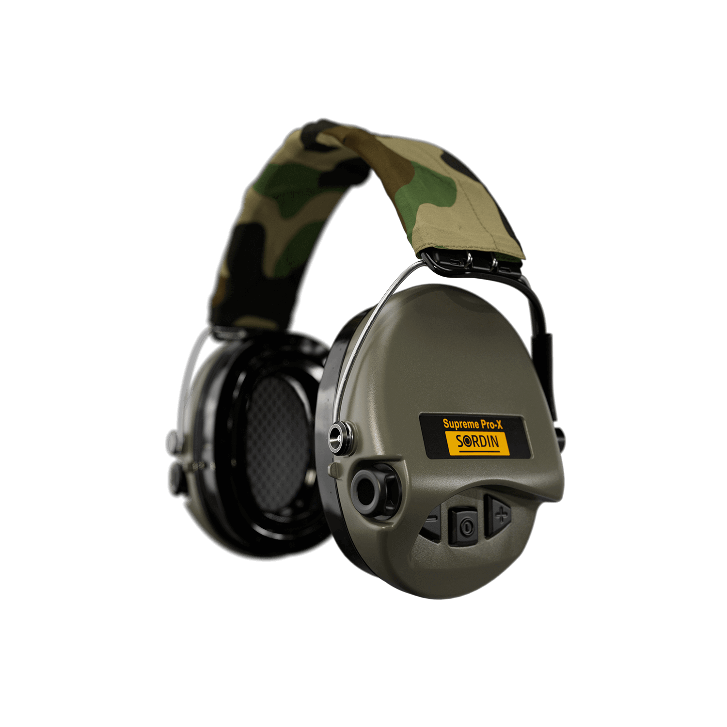 Sordin Supreme Pro-X LED · Farbvariante Grün mit Camo-Kopfband