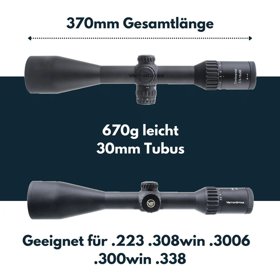 VectorOpticsVector Optics SCOM - 38 Continental 2.5 - 15x56 Hunting G4 - Black Raptor