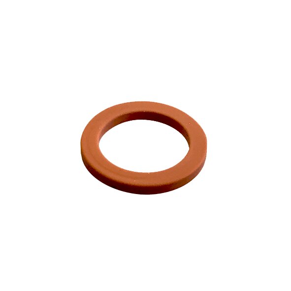 Runder, flacher Dichtungsring in rötlich-brauner Farbe aus Gummi/Kautschuk, Flachdichtung G.13, klare Ringform