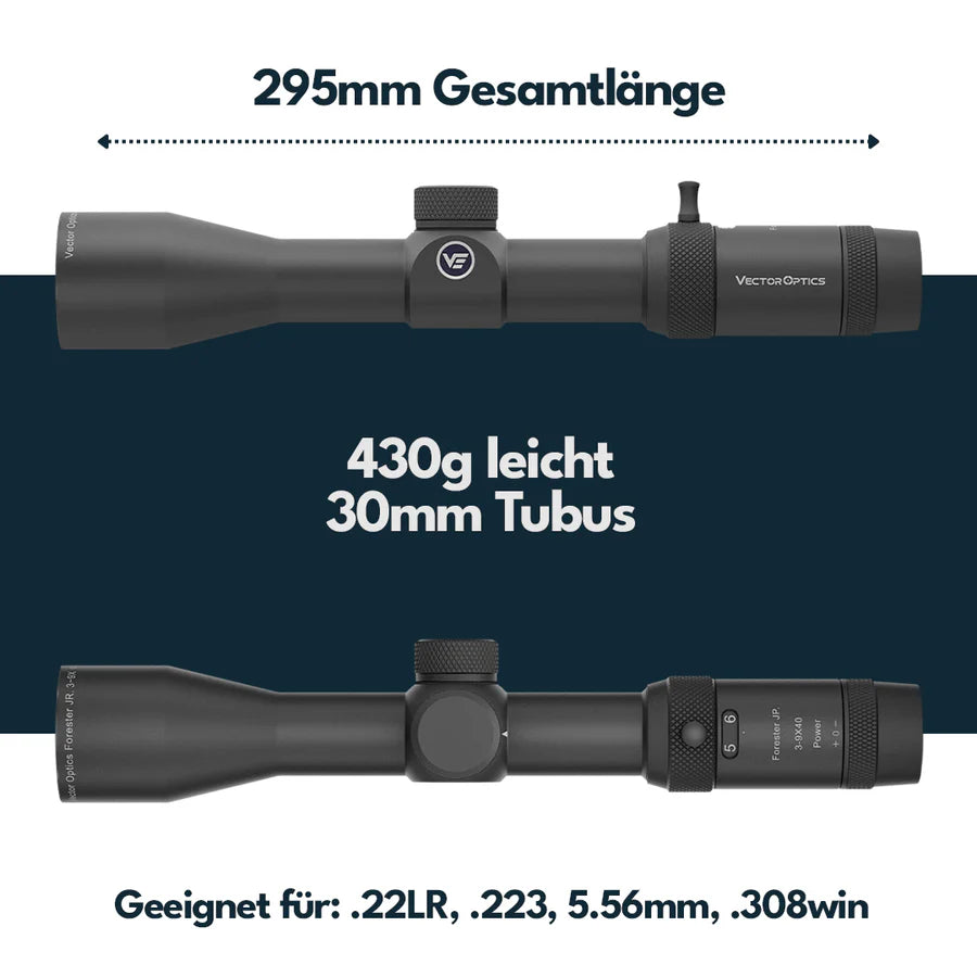 Vector Optics SCOM - 35 Forester JR Power 3 - 9x40 - Black Raptor