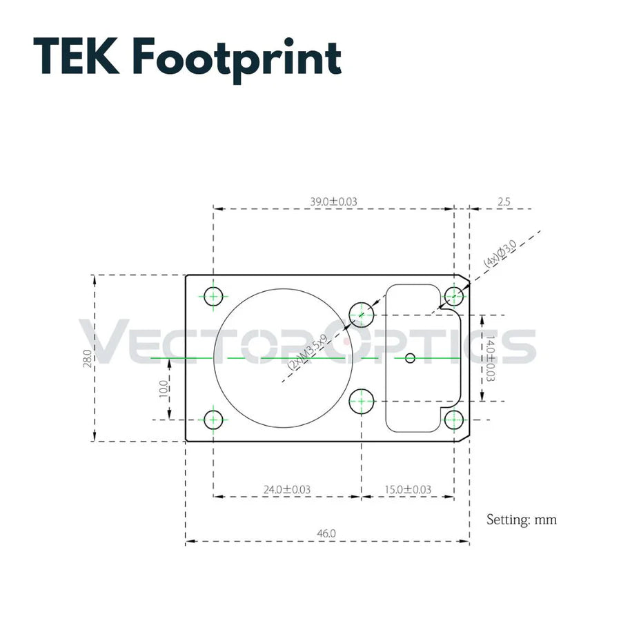 VectorOpticsVector Optics SCFRM - 04 Montage mit TEK (Docter Sight) Footprint für 11mm Dovetail - Black Raptor