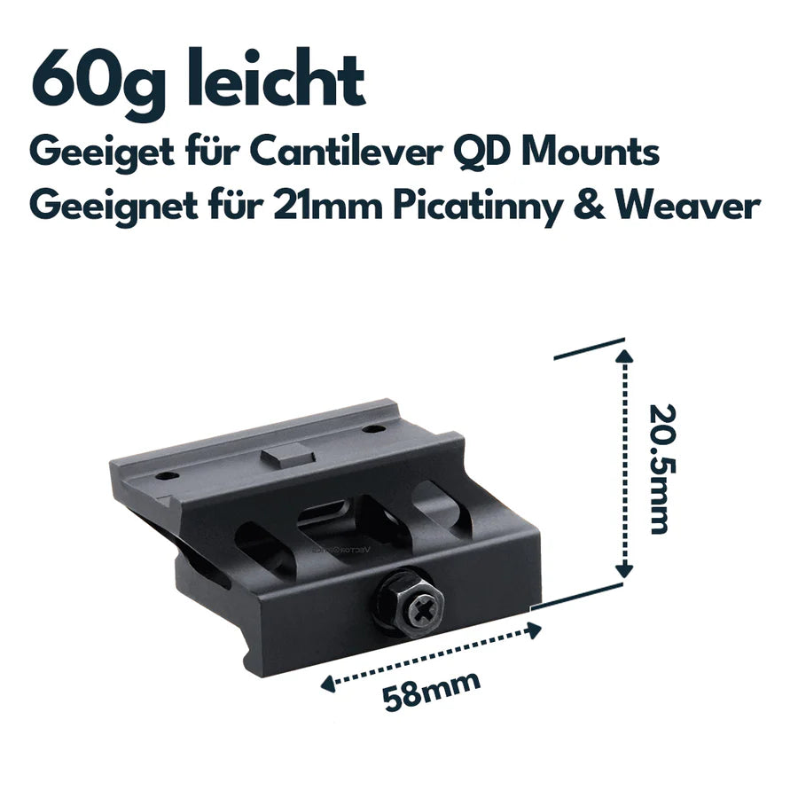 VectorOpticsVector Optics MAV - QD10 Schnellmontage für Aimpoint Micro Footprint, 21mm Picatinny, h=20,5mm - Black Raptor