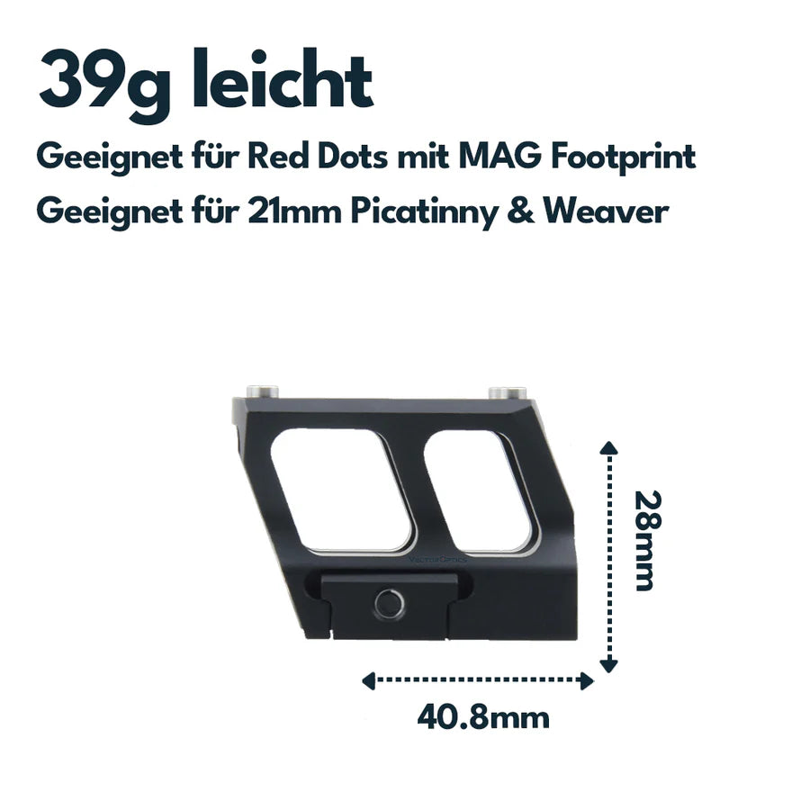 VectorOpticsVector Optics SCRA - 73 Montage mit MGT (SHIELD) Footprint, 21mm Picatinny, h=28mm - Black Raptor