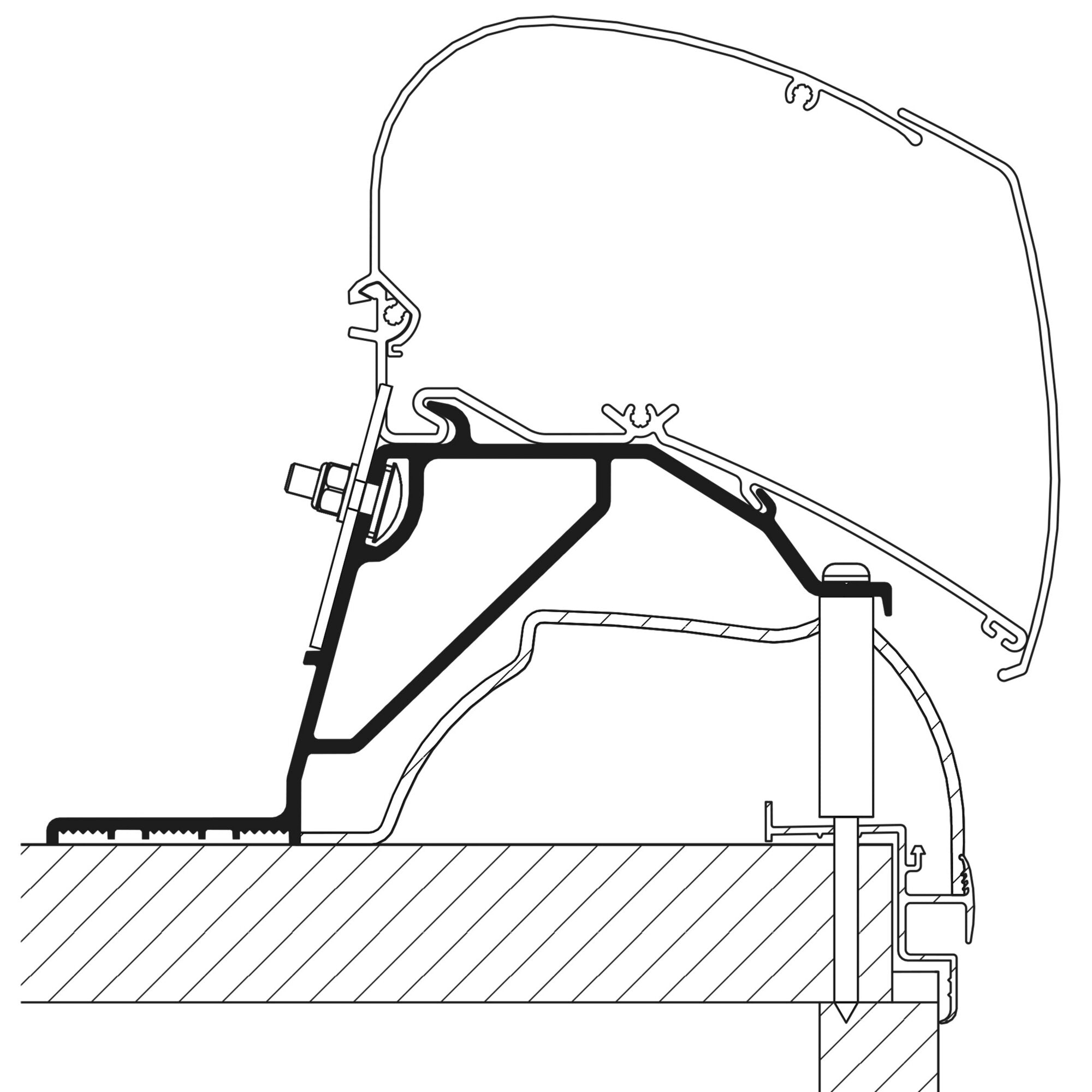 Roof Adapter für Hobby Wohnwagen ab Bj. 2014 für TO Serie 6 und 9