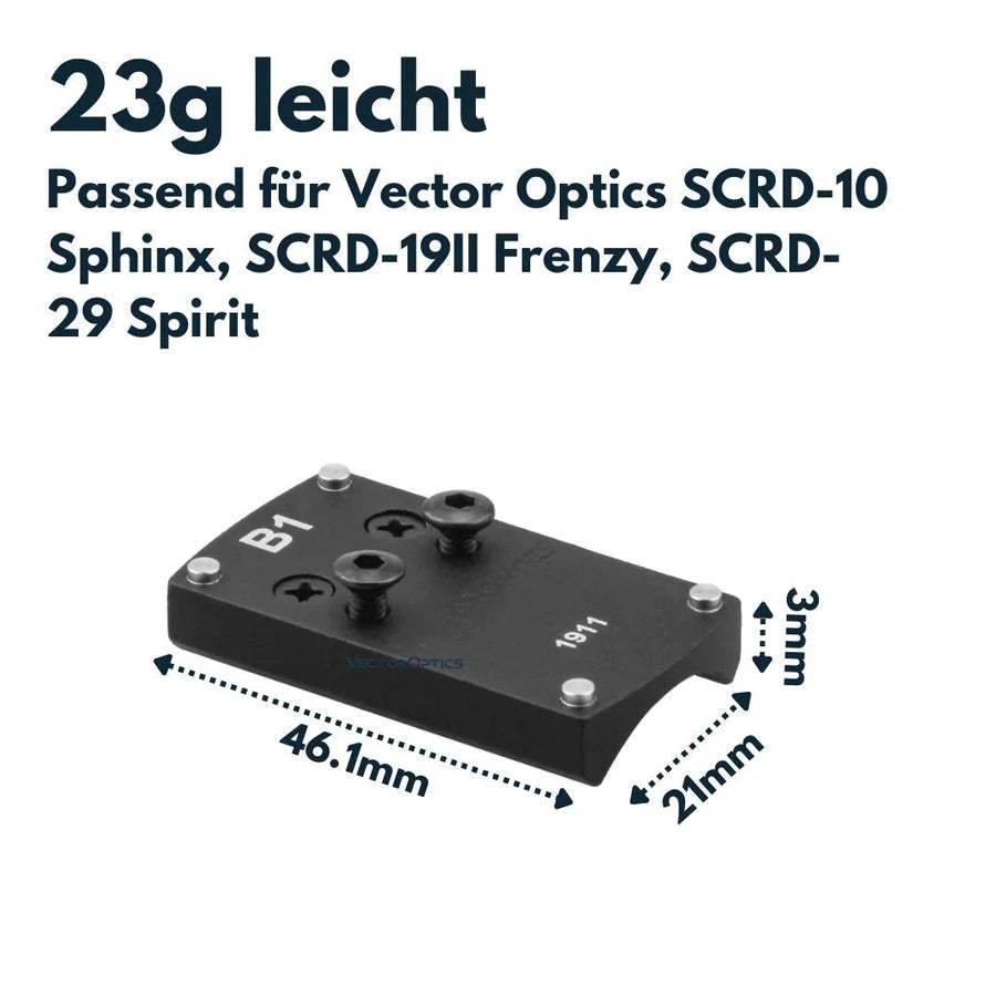VectorOpticsVector Optics SCRDM - 02 M1911 Montage für Reflexvisiere mit TEK (Docter Sight) Footprint - Black Raptor