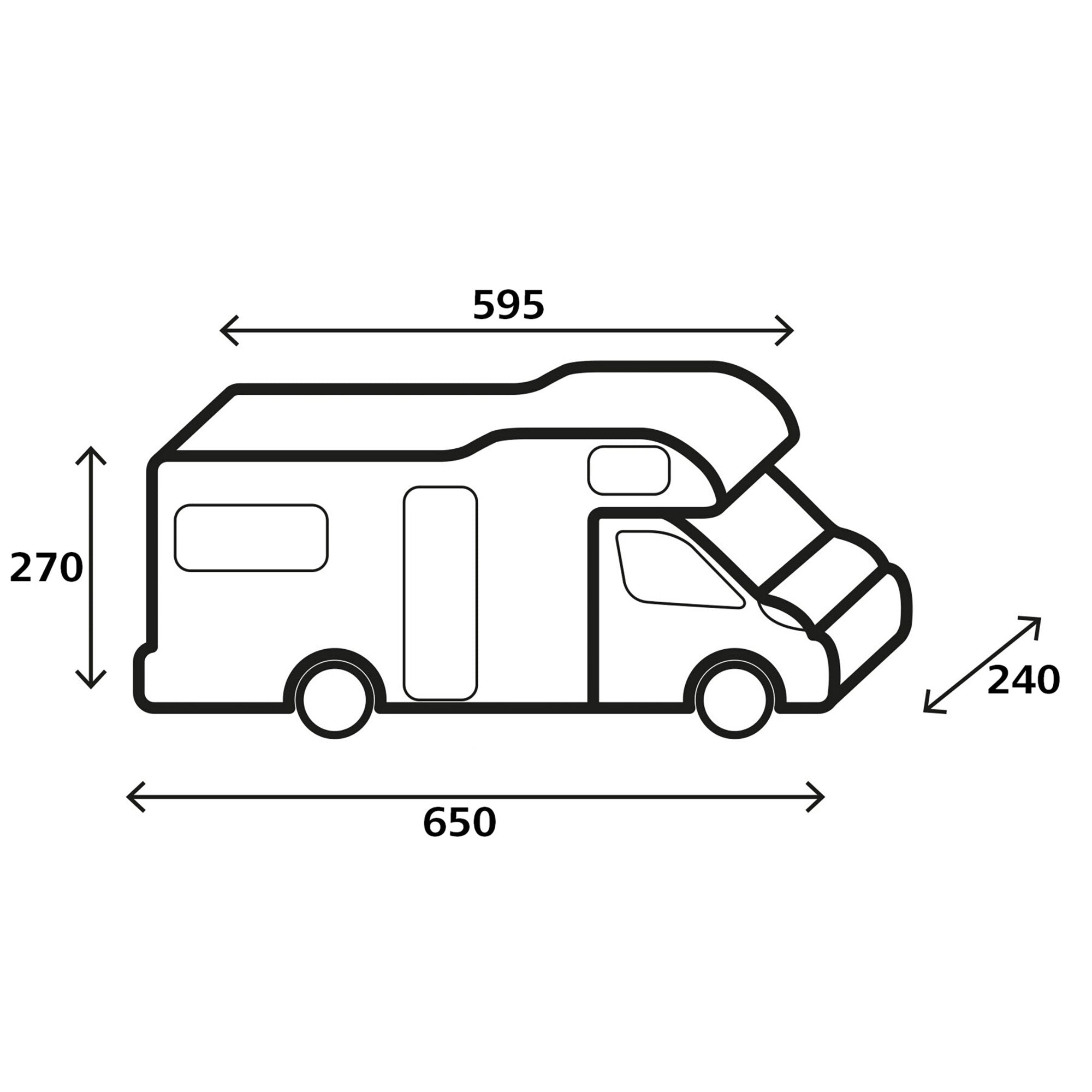Reisemobil-Schutzhülle Design 12M, 550 cm, 500 cm