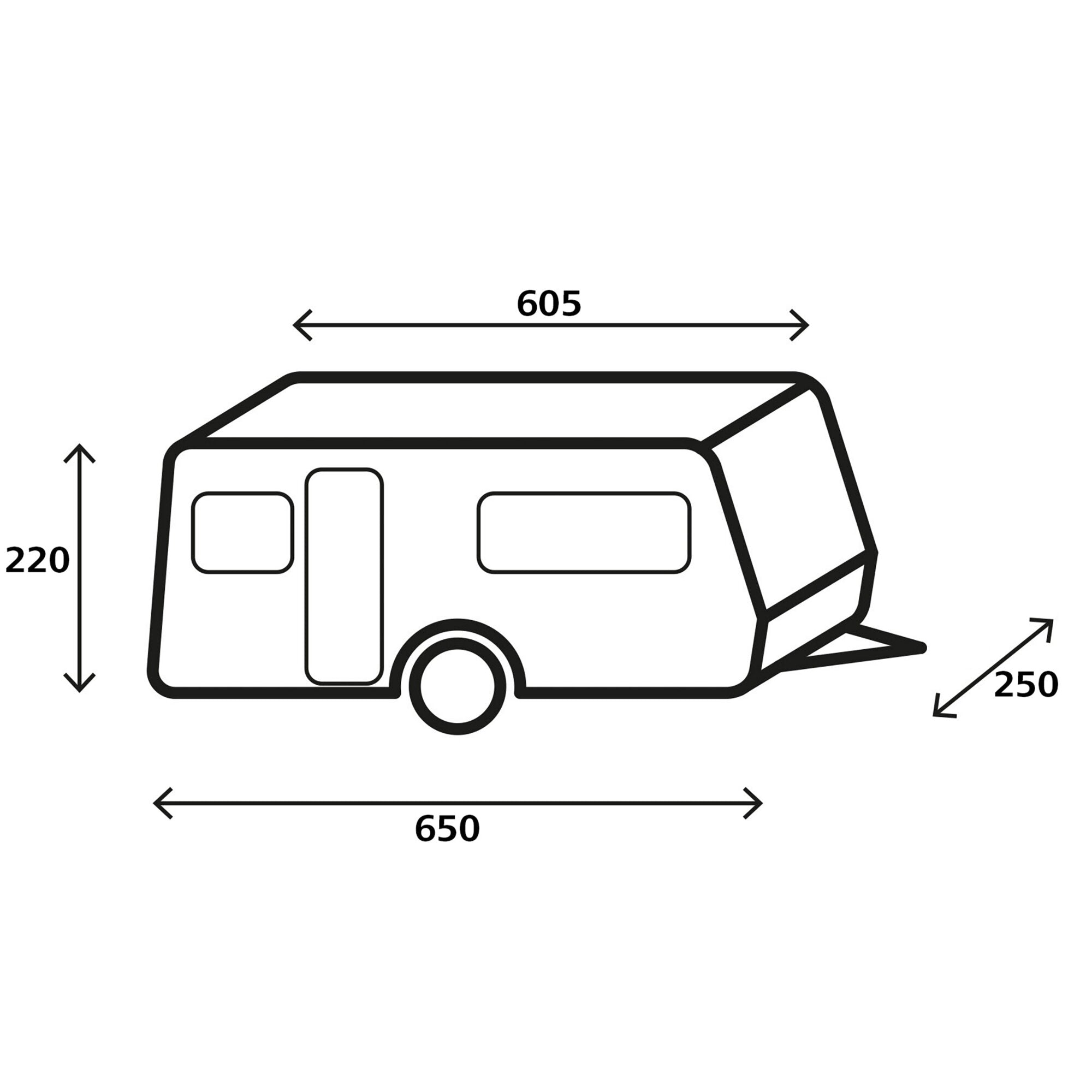 Wohnwagen-Schutzhülle Design 12M, 650 cm, 600 cm