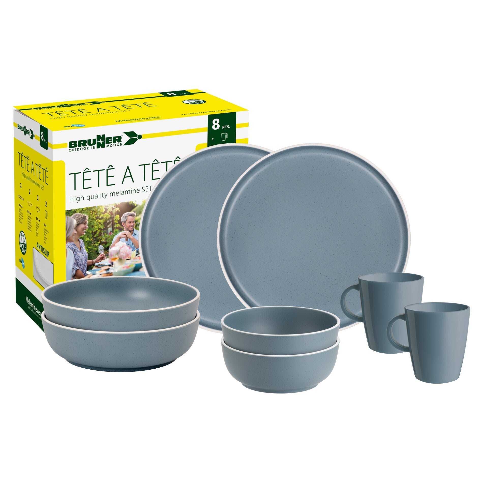 Geschirrset Tête-à-Tête Dolomit, grau