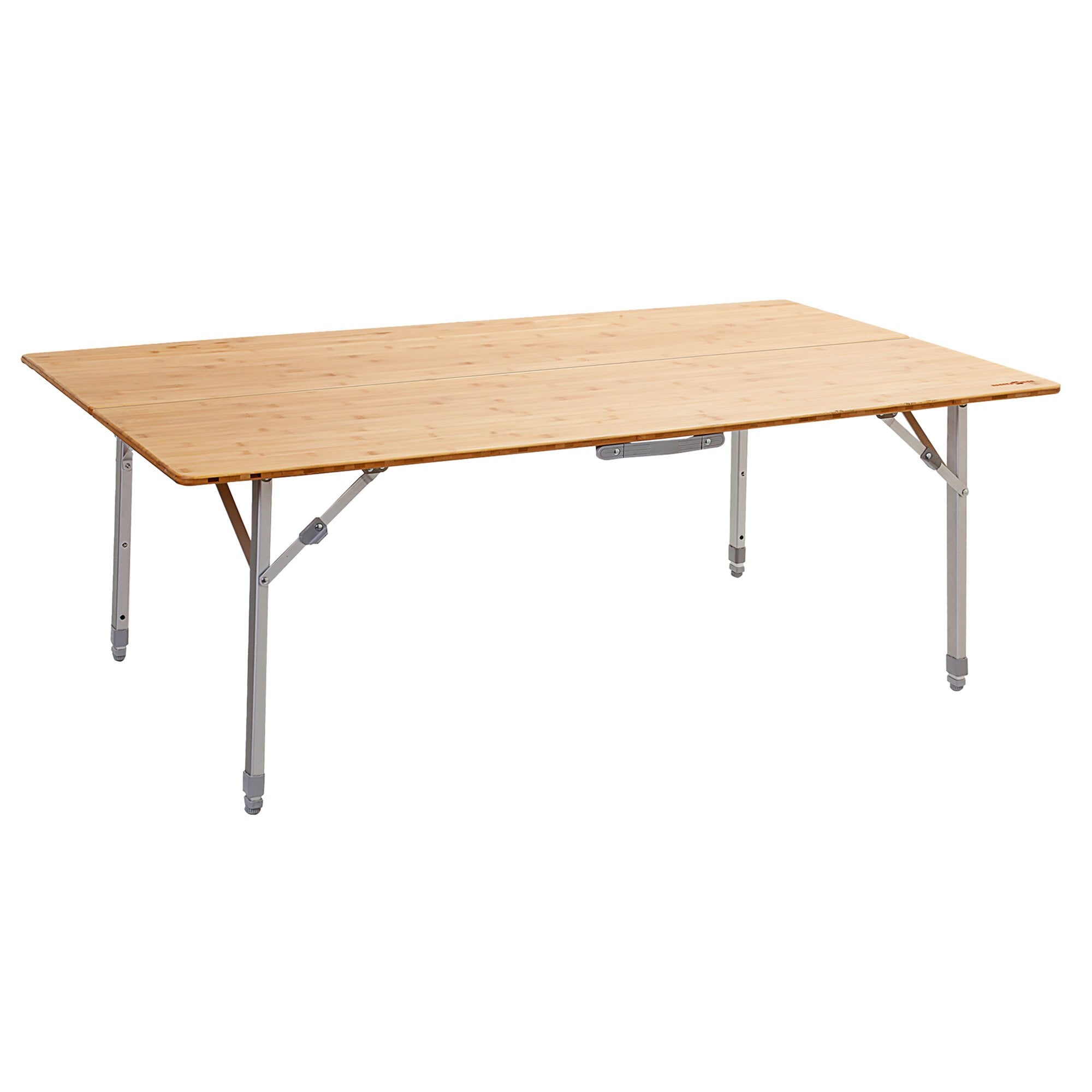 Campingtisch Camperking, 100 cm, rechteckige Tischplatte in heller Holzoptik mit sichtbarer Maserung, klappbares Metallgestell