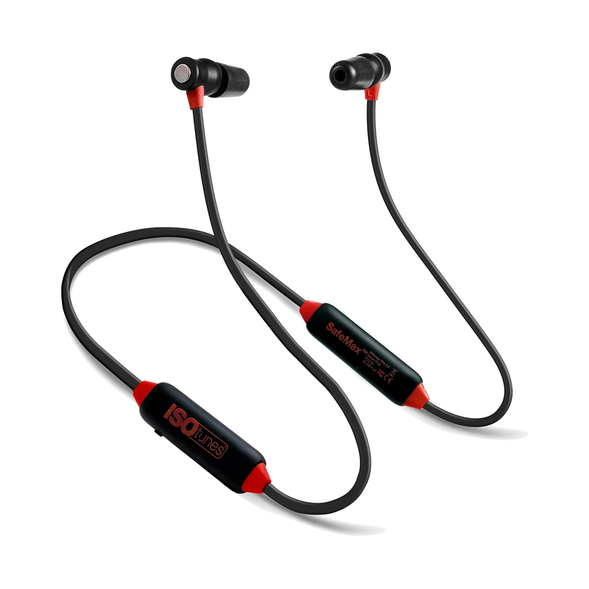 ISOtunes Xtra 2.0 magnetische Ohrstöpsel schwarz/rot – Produktansicht 1
