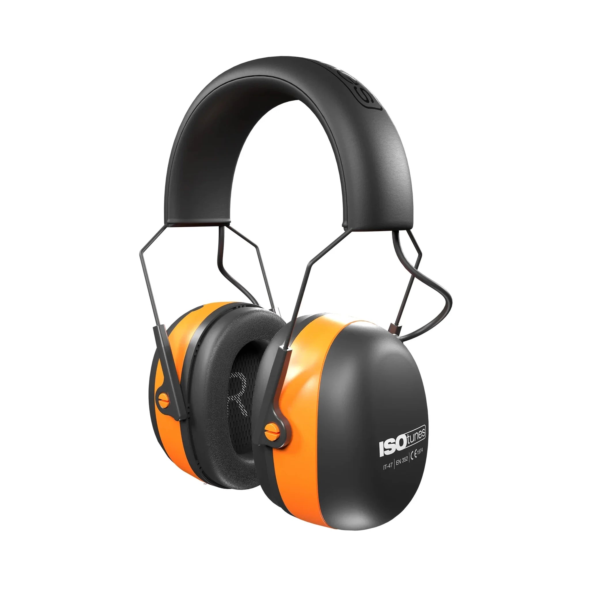ISOtunes AIR DEFENDER IT-47 Bluetooth-Gehörschutz in Safety Orange – Vorderansicht
