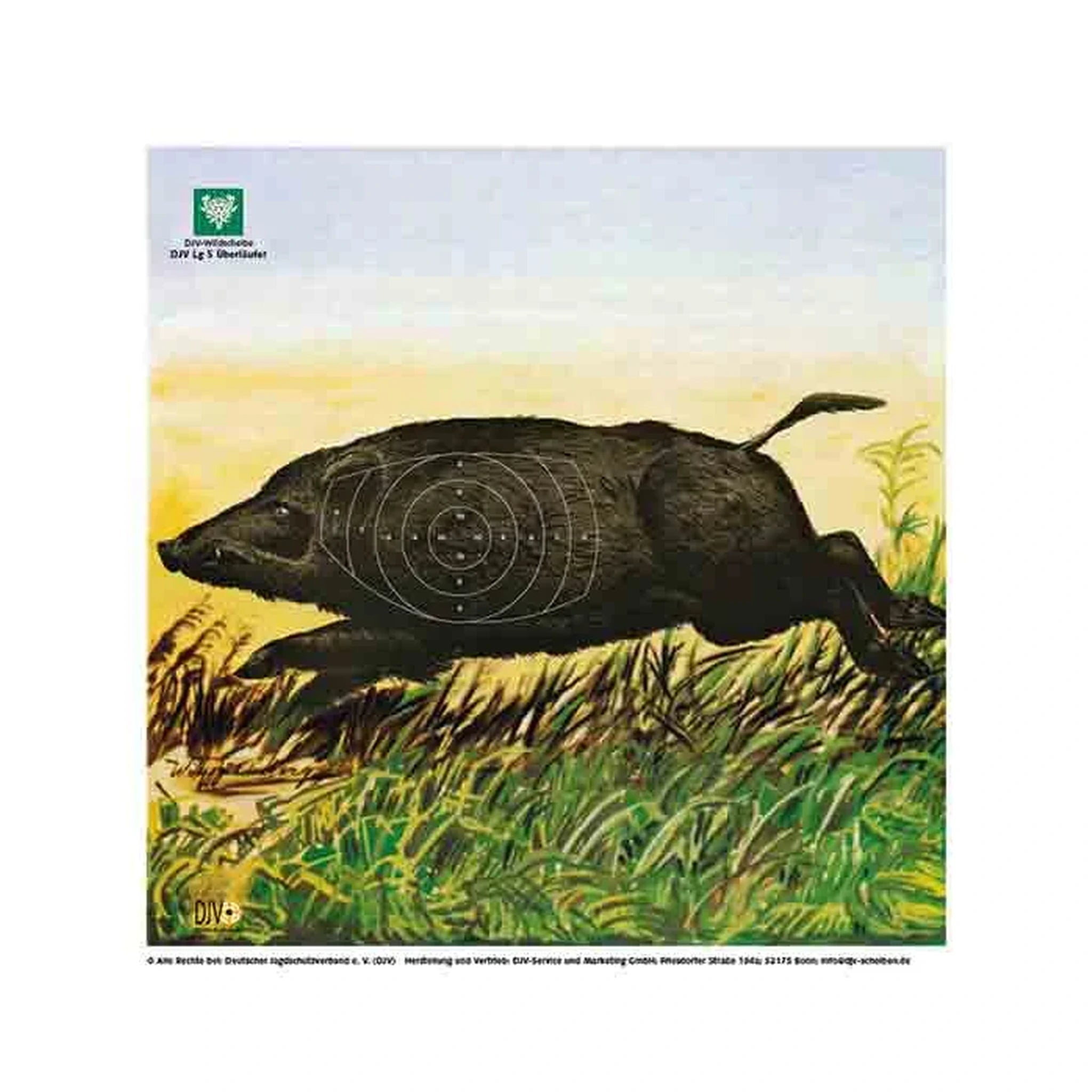 DJV Luftgewehr-Jagdscheibe LG2 Überläufer flüchtig links · 14 × 14 cm