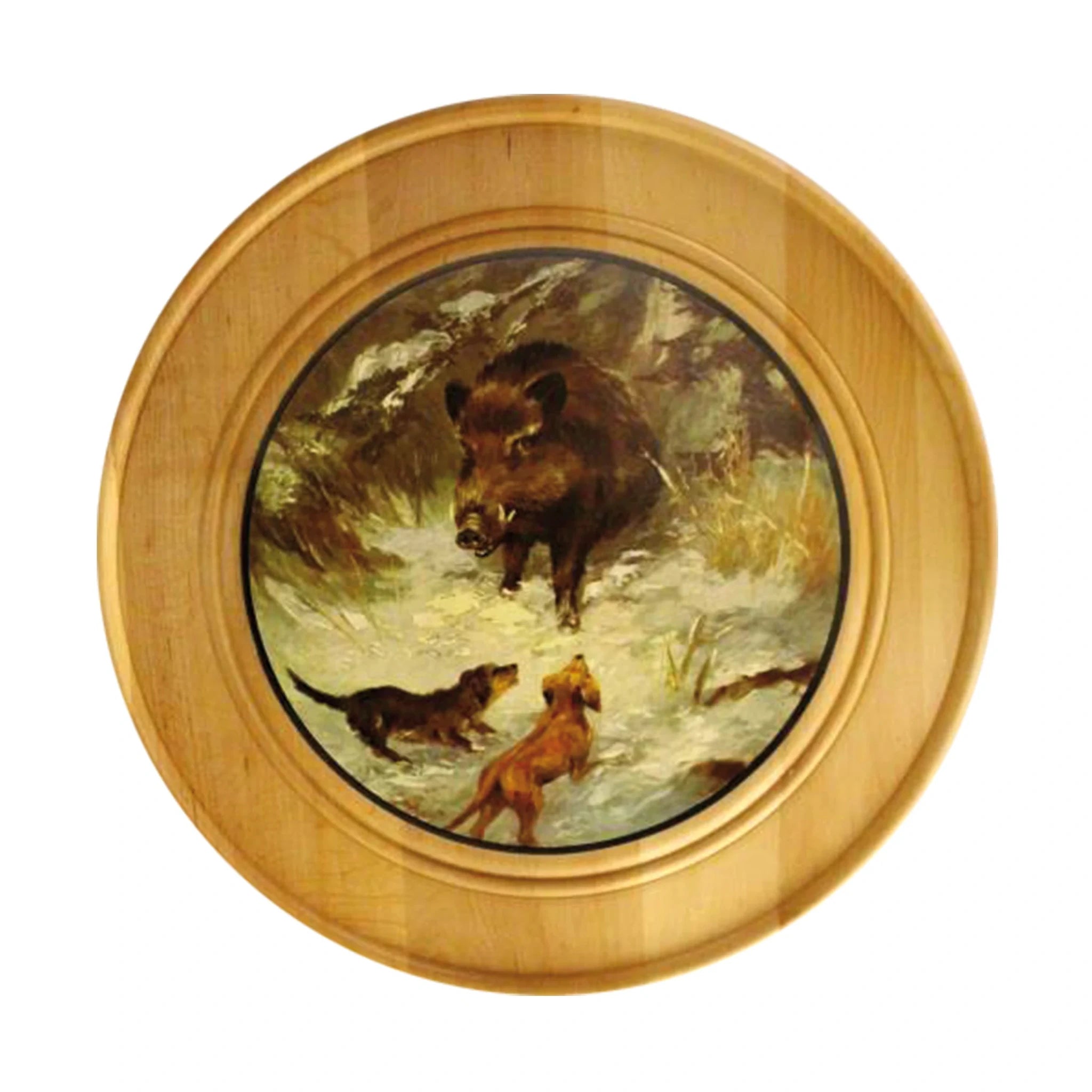 AKAH Ehrenscheibe aus Massivholz 30 cm – Motiv Sau