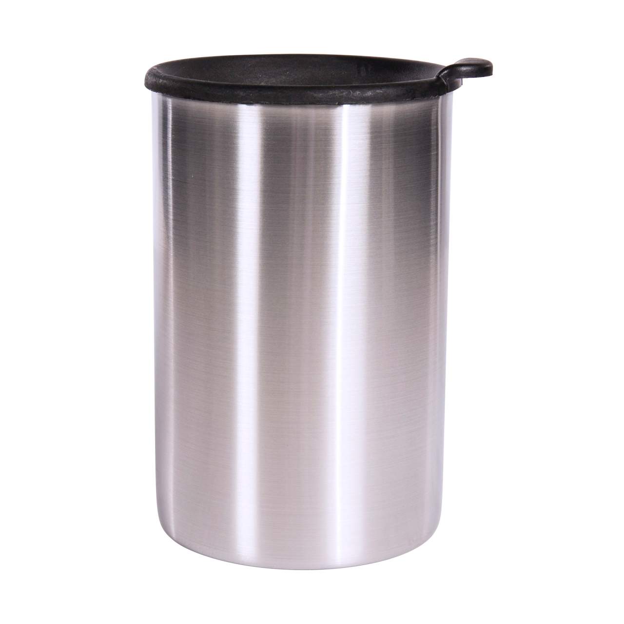 Edelstahltasse mit mattem Finish, zylindrisch, schwarzer Deckel mit Ausgießer, isolierender Thermobecher für Outdoor und.