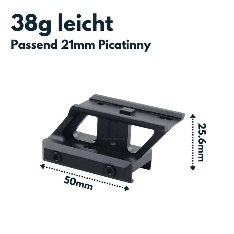 Vector Optics MAV - P10 Montage für Aimpoint Micro Footprint, 21mm Picatinny, h=25,6mm - Black Raptor