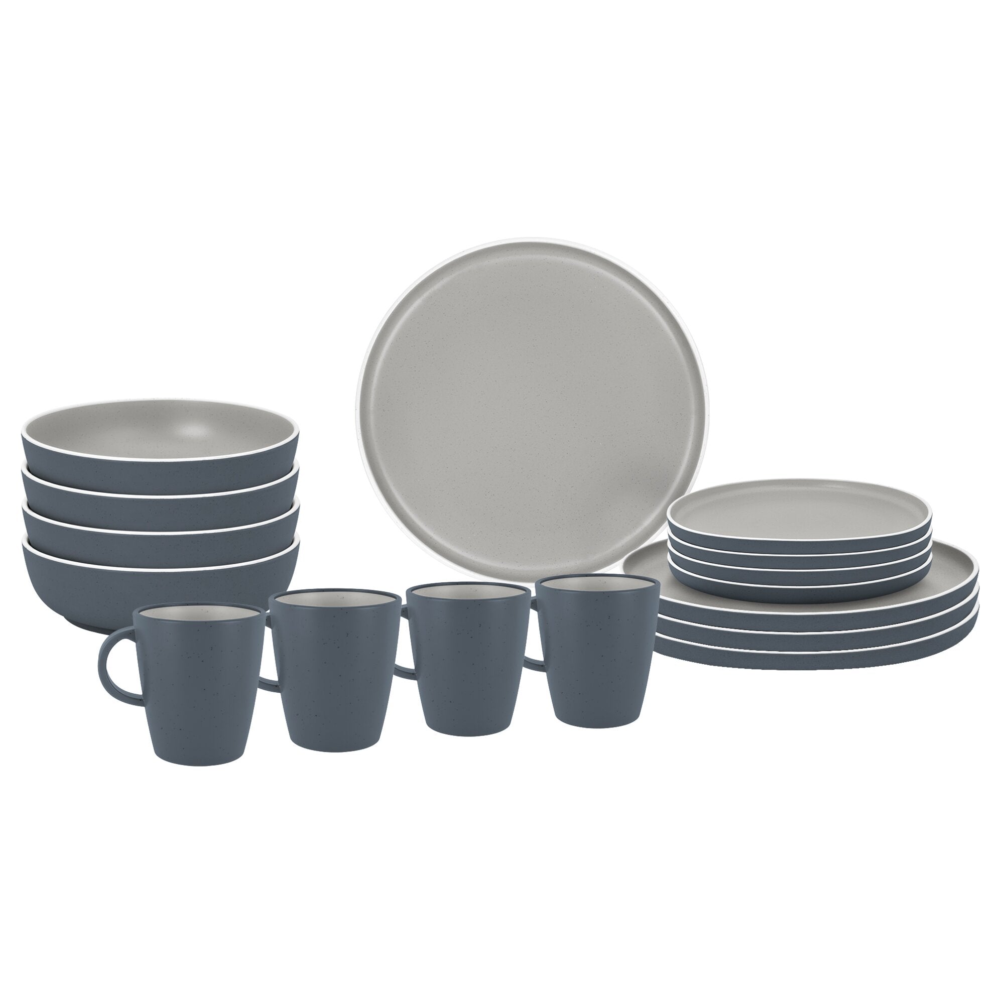 Geschirrset Lunchbox Trilogy Grey, 16-teilig