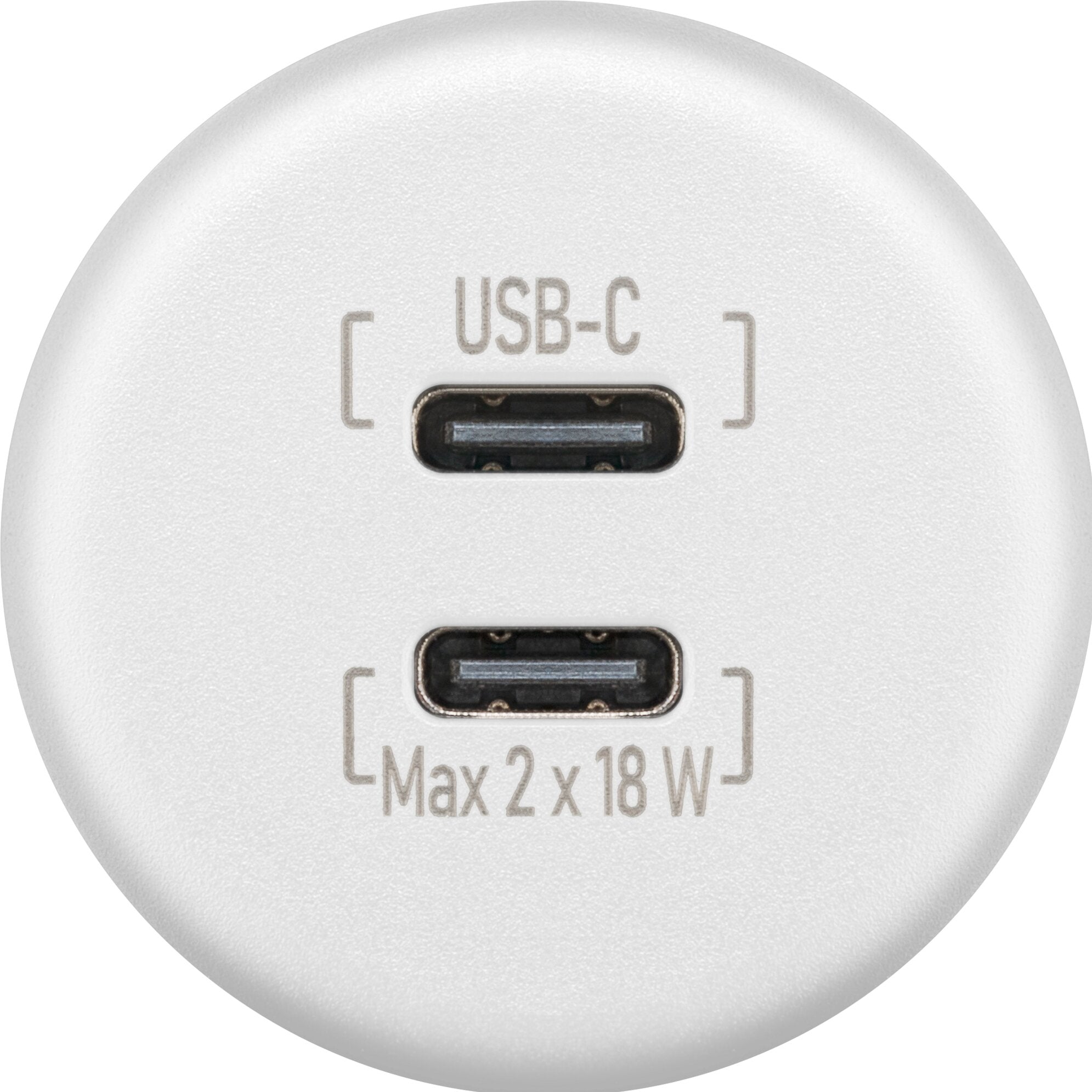 Einbauladegerät Dual USB-C 18 W, weiß