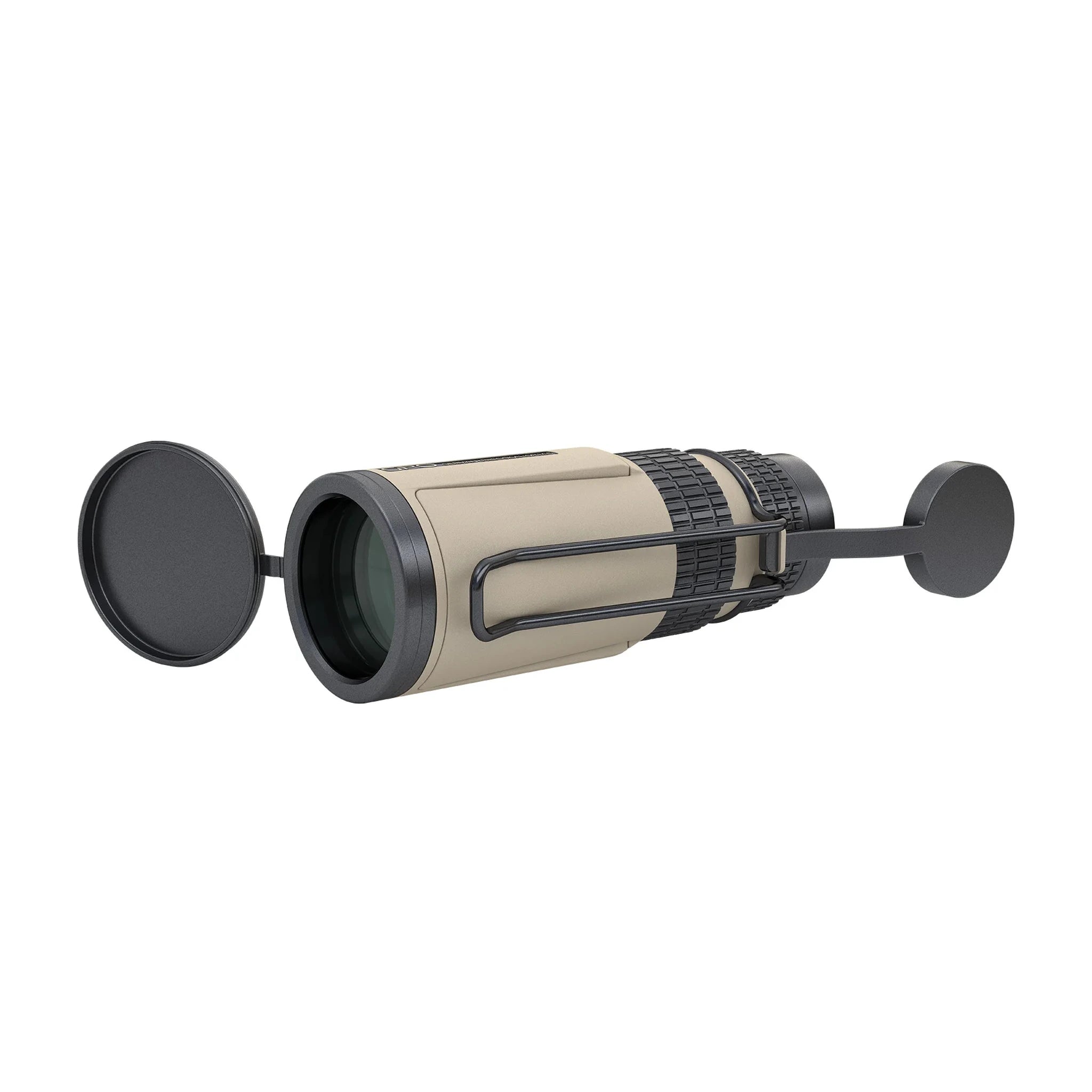 GPO TAC MONO 10×42 HD Monokular in Objektivansicht mit geöffnetem Schutz