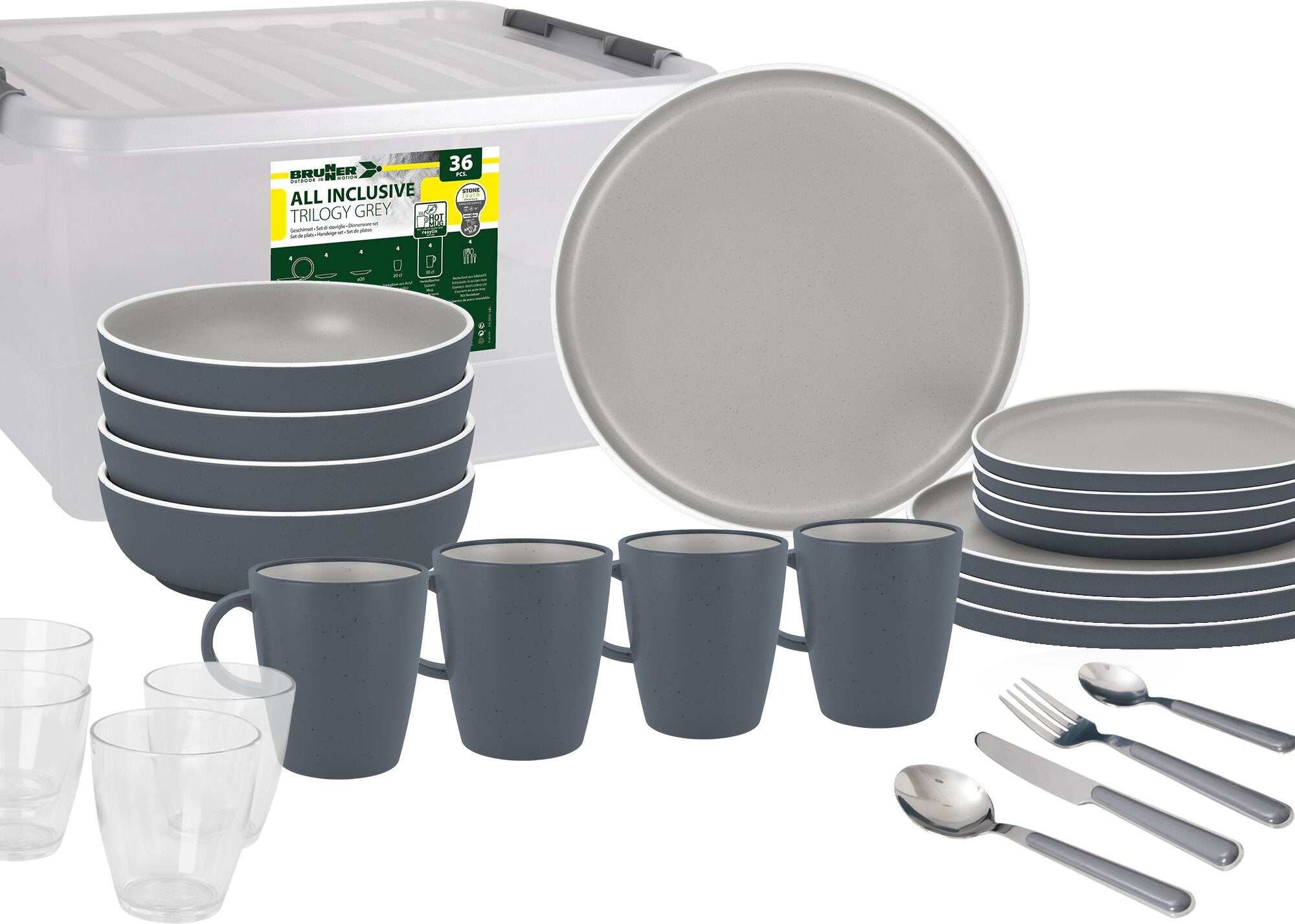 Geschirrset Trilogy Dark, 36-teilig