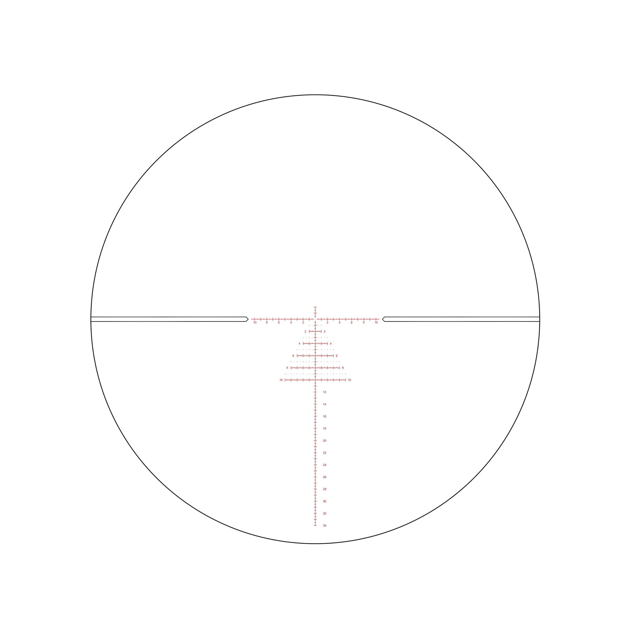 GPO SPECTRA 6x 4,5–27×50i PLRi FFP/CCW Zielfernrohr in Absehenansicht