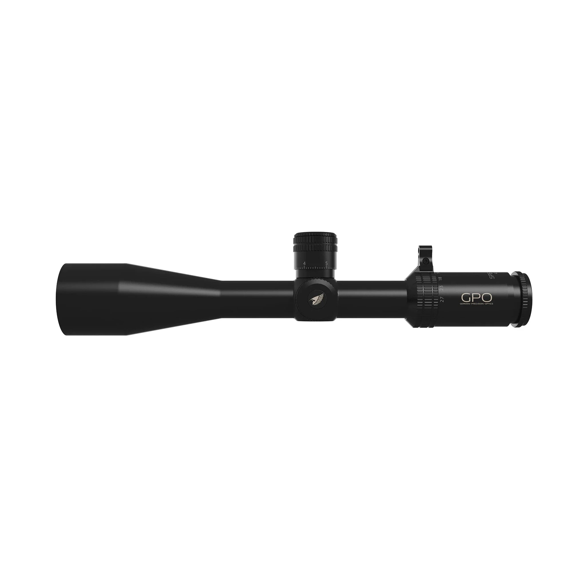 GPO SPECTRA 6x 4,5–27×50i LR Pro FFP Zielfernrohr in Seitenansicht