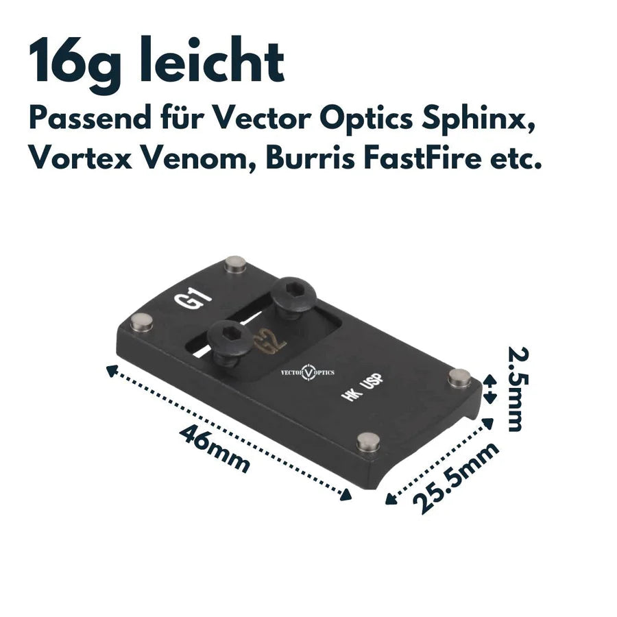 VectorOpticsVector Optics SCRDM - 07 HK USP Montage für Reflexvisiere mit TEK (Docter Sight) Footprint - Black Raptor