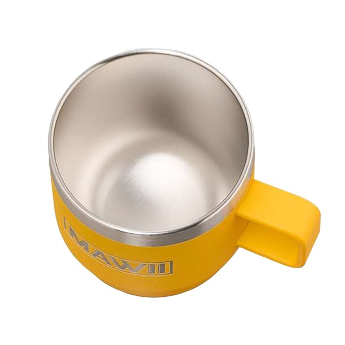 Edelstahl Espresso Tasse mit Henkel, 177 ml, gelb