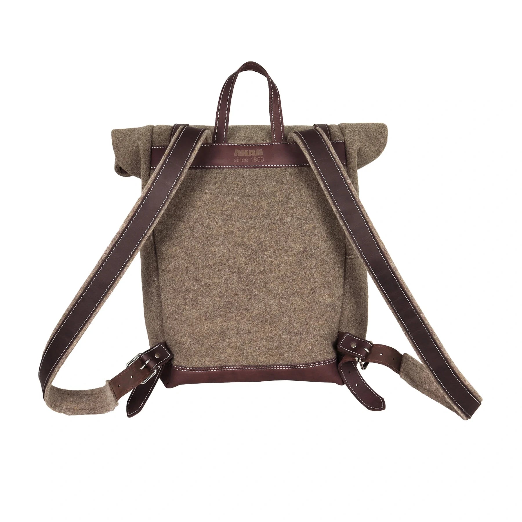 AKAH Rolltop-Rucksack aus Wollfilz und Olivenleder – Produktansicht 4