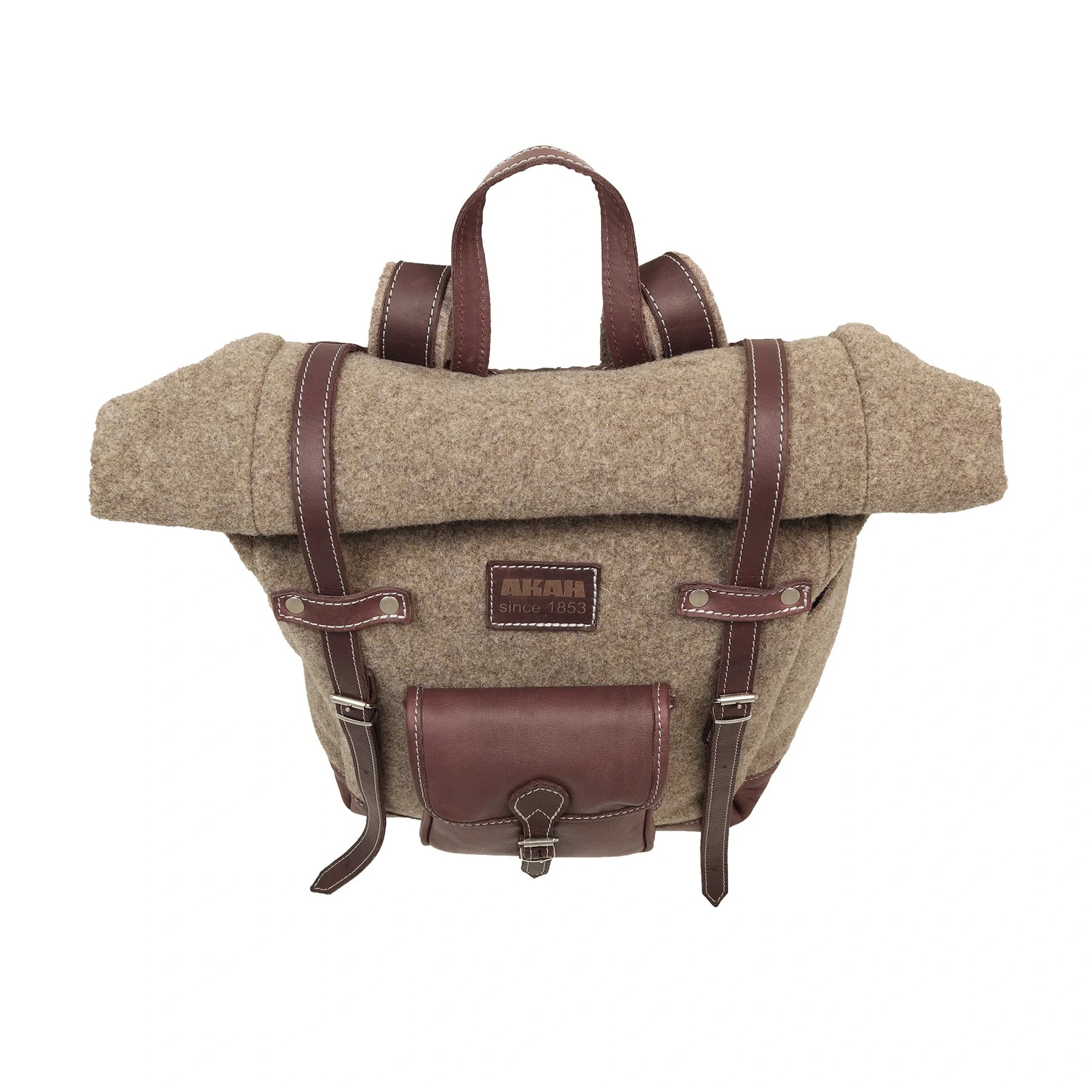 AKAH Rolltop-Rucksack aus Wollfilz und Olivenleder – Produktansicht 8
