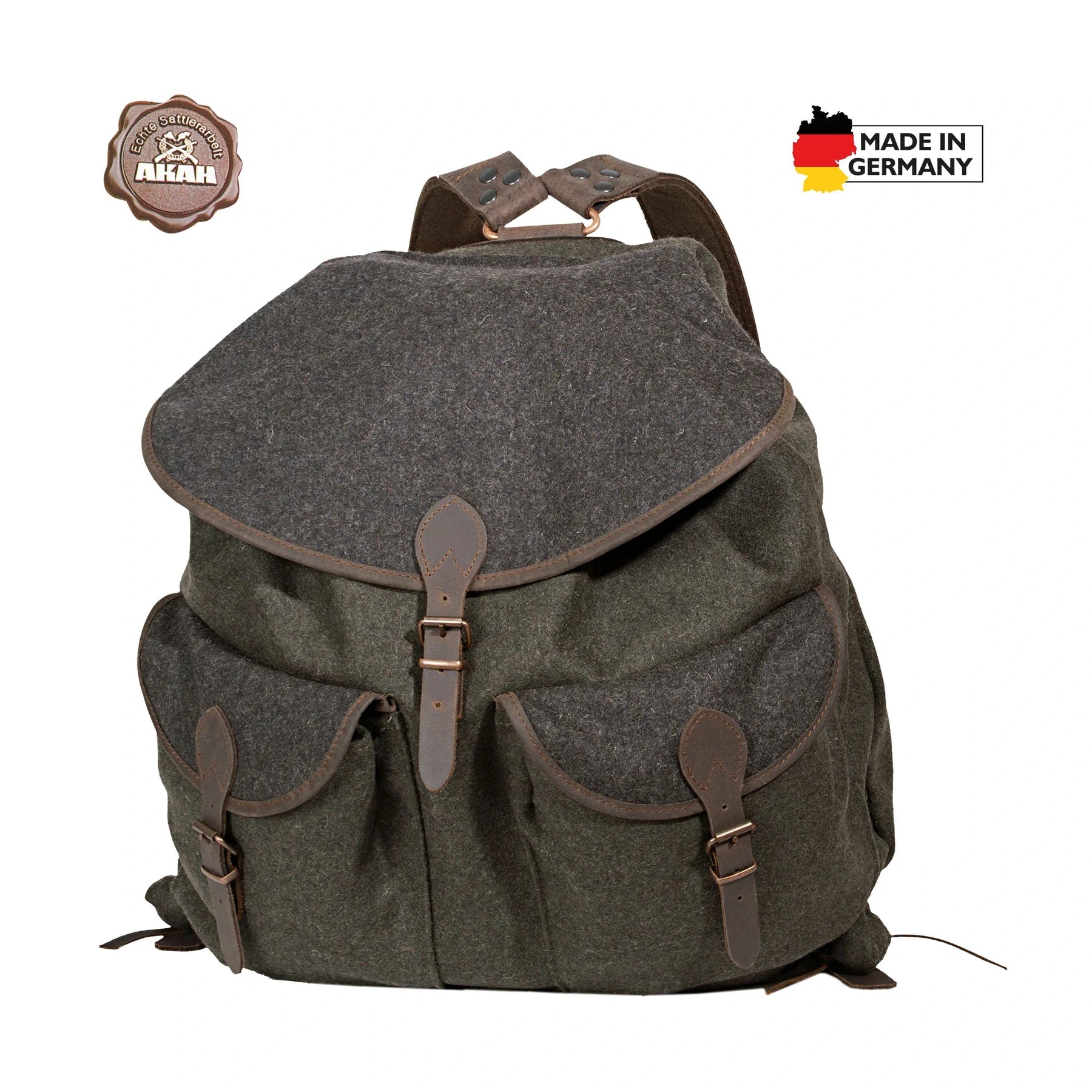 AKAH Loden-Rucksack Grün/Grau – Produktansicht 1