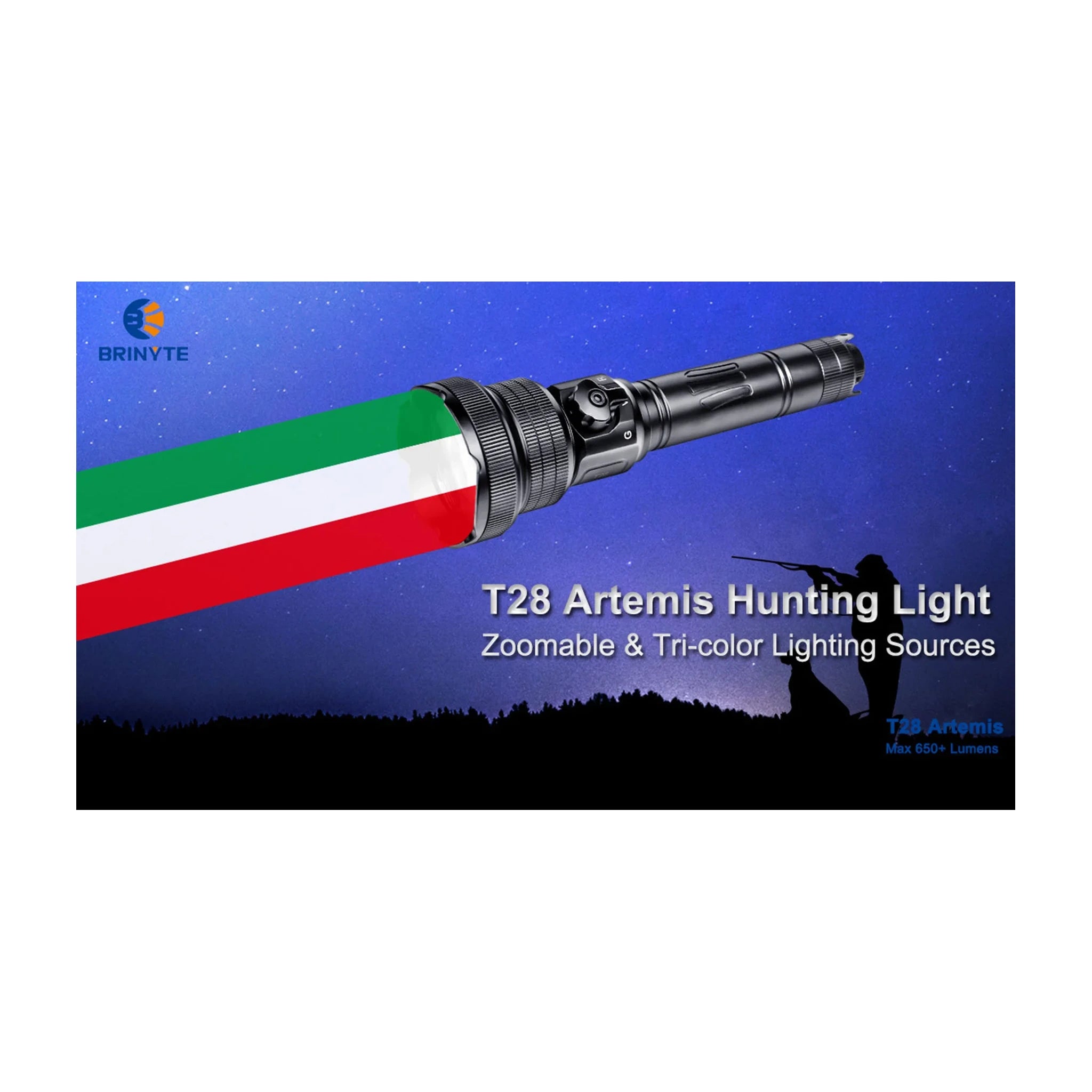 Brinyte Jagd-Taschenlampe T28 Artemis Tri-Color – Produktansicht 2