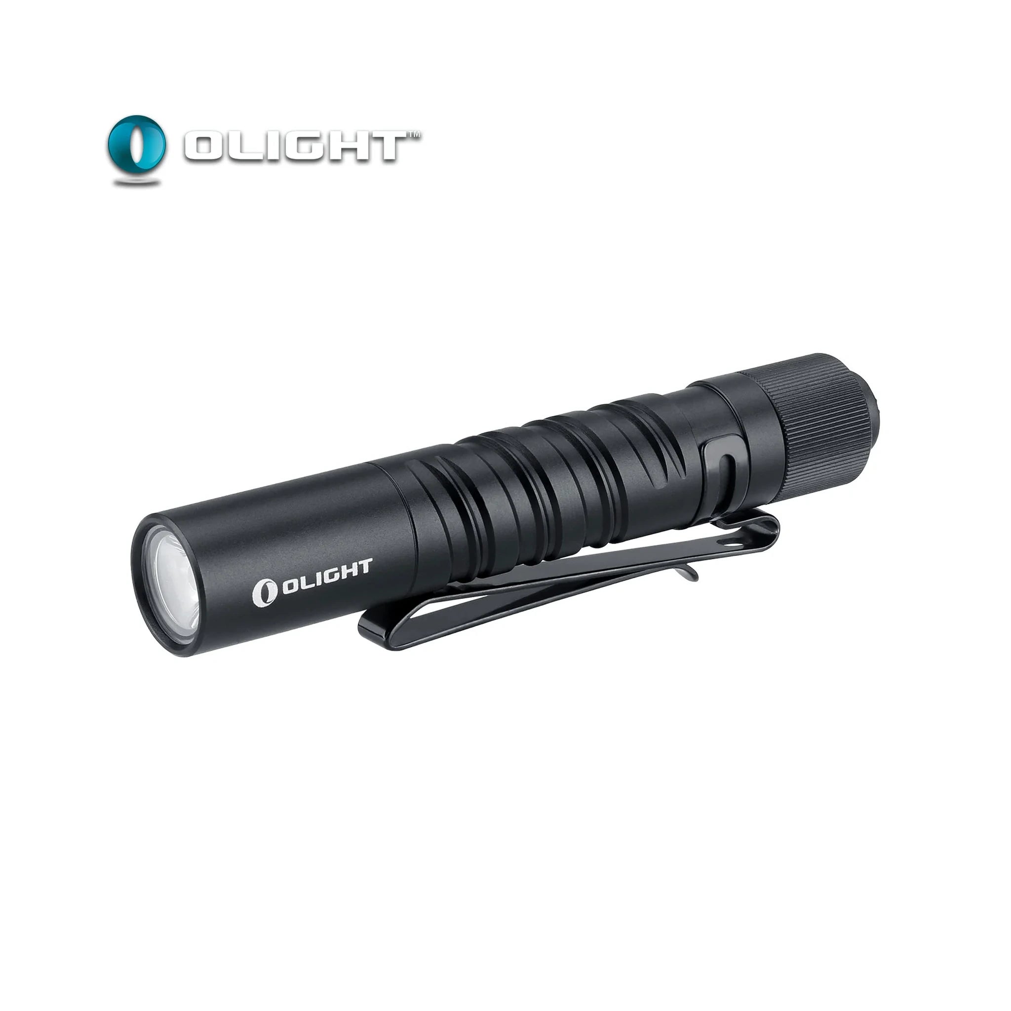 Olight i3T EOS AAA-Taschenlampe schwarz · Seitenansicht mit Zweiwegeclip