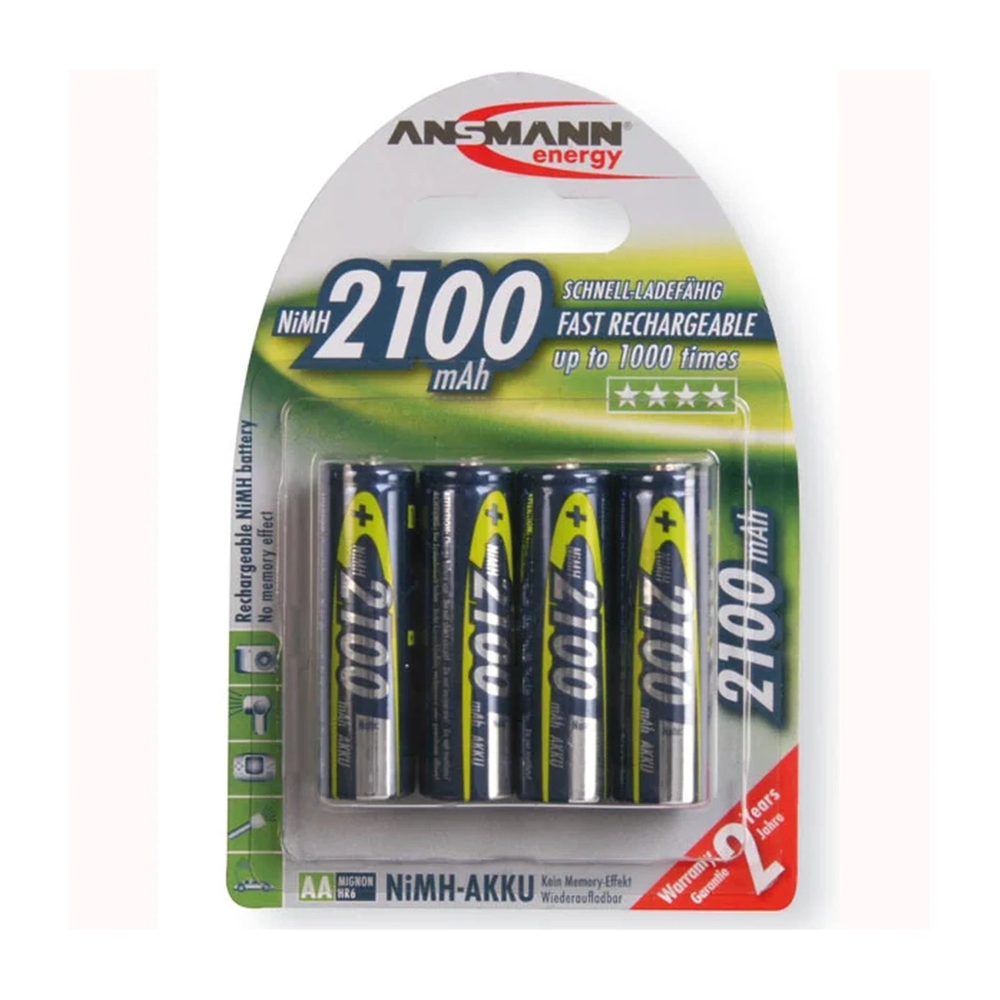 ANSMANN maxE NiMH-Akkus AA / HR6 mit 2100 mAh im 4er-Blister