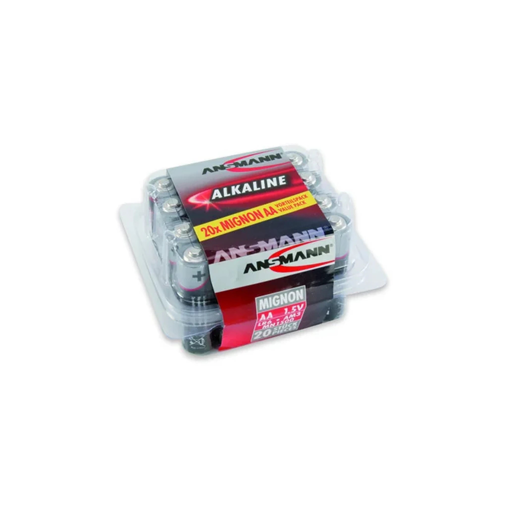 ANSMANN Alkaline RED Mignon AA / LR6 – 20 Batterien, 1,5 V