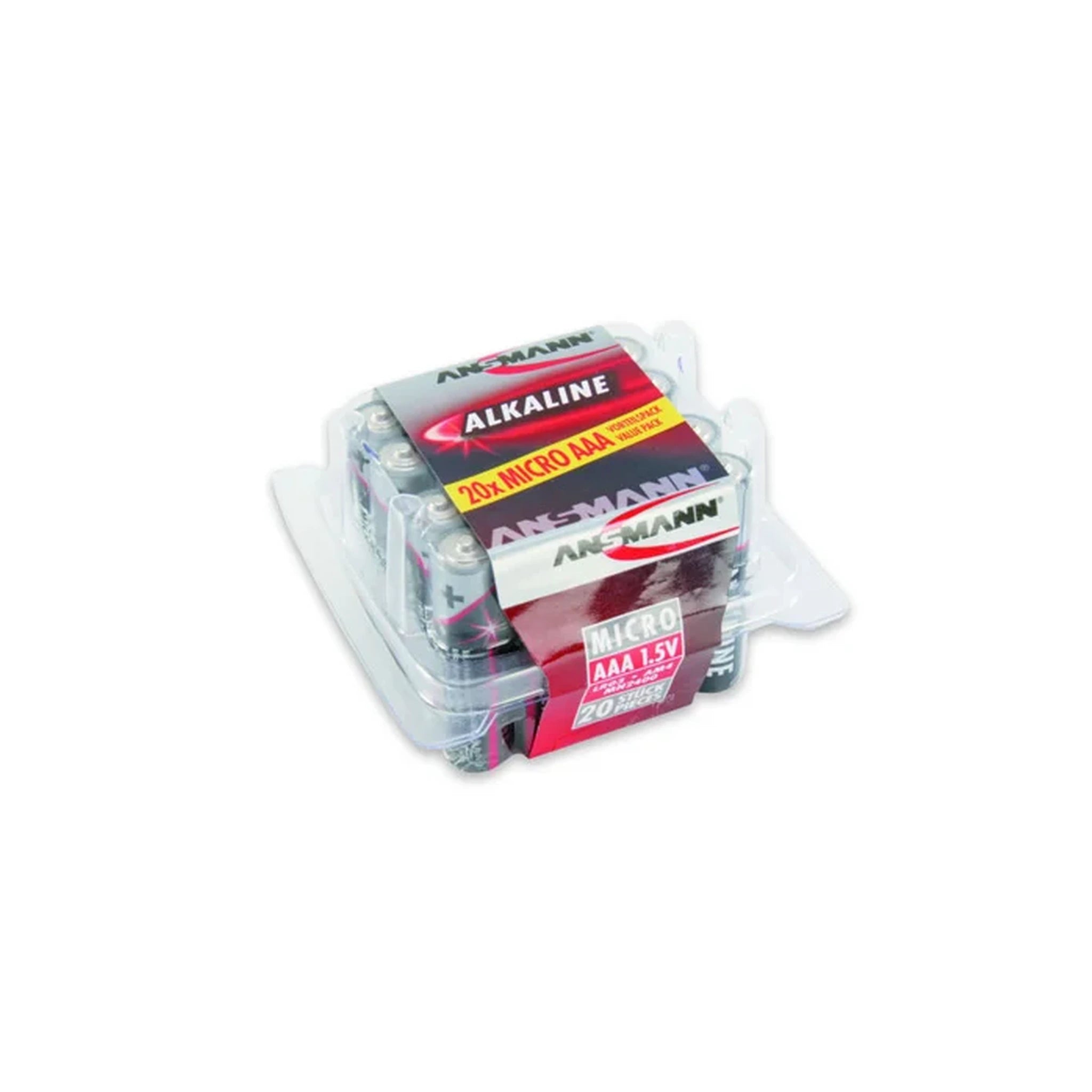 ANSMANN Alkaline RED Micro AAA/LR03 – 20 Batterien, 1,5 V