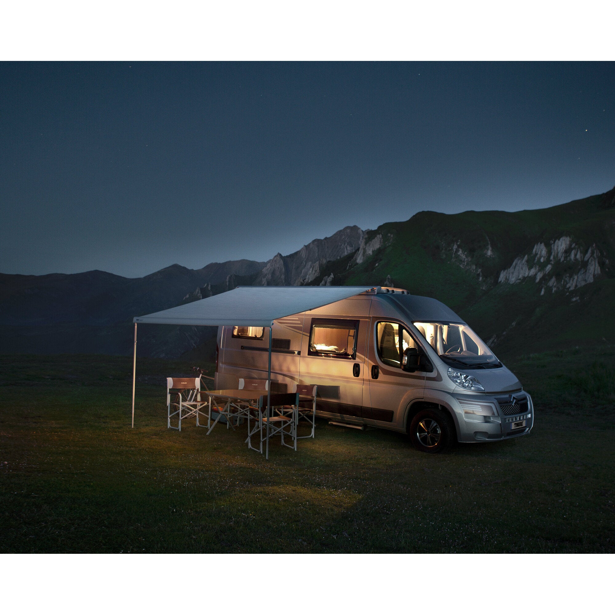Markisen-Set Thule Omnistor 6300 für Fiat Ducato, grau, eloxiert, 3,25 m